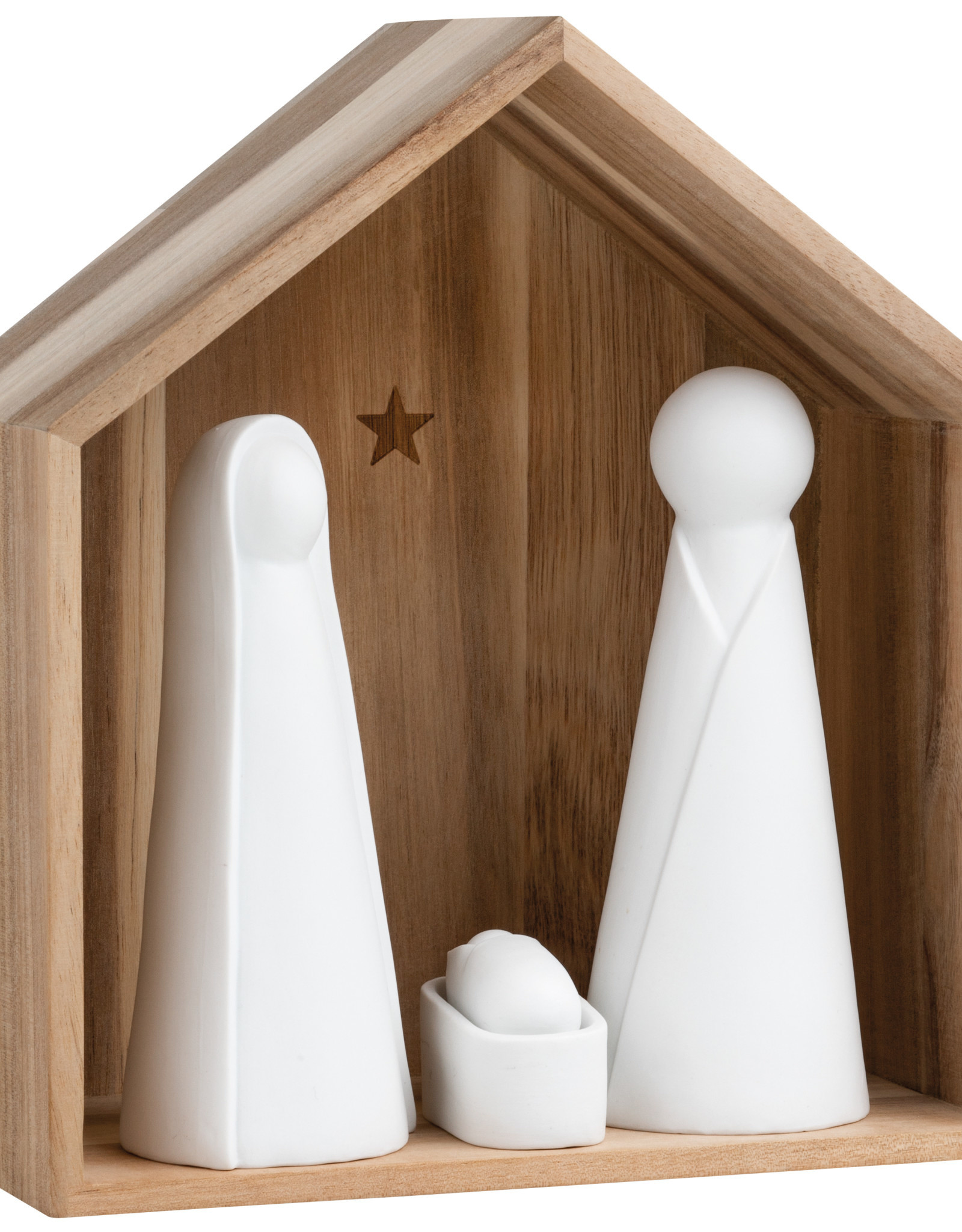 Rader RÄDER - Grande crèche en bois et figurines en porcelaine