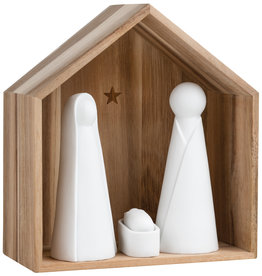 Rader RÄDER - Grande crèche en bois et figurines en porcelaine