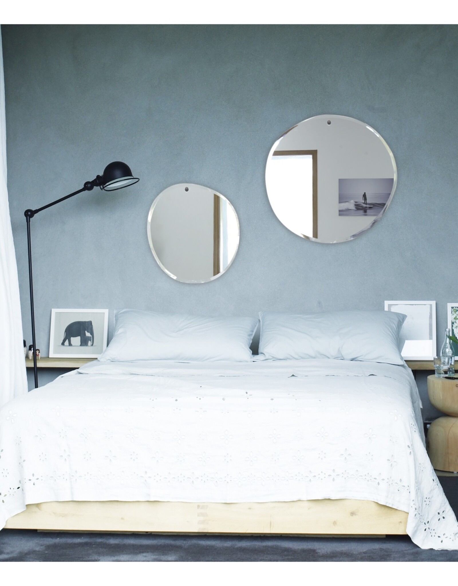 M Nuance Miroir extra plat biseauté rond - Forme aléatoire 67.5 X 70 cm