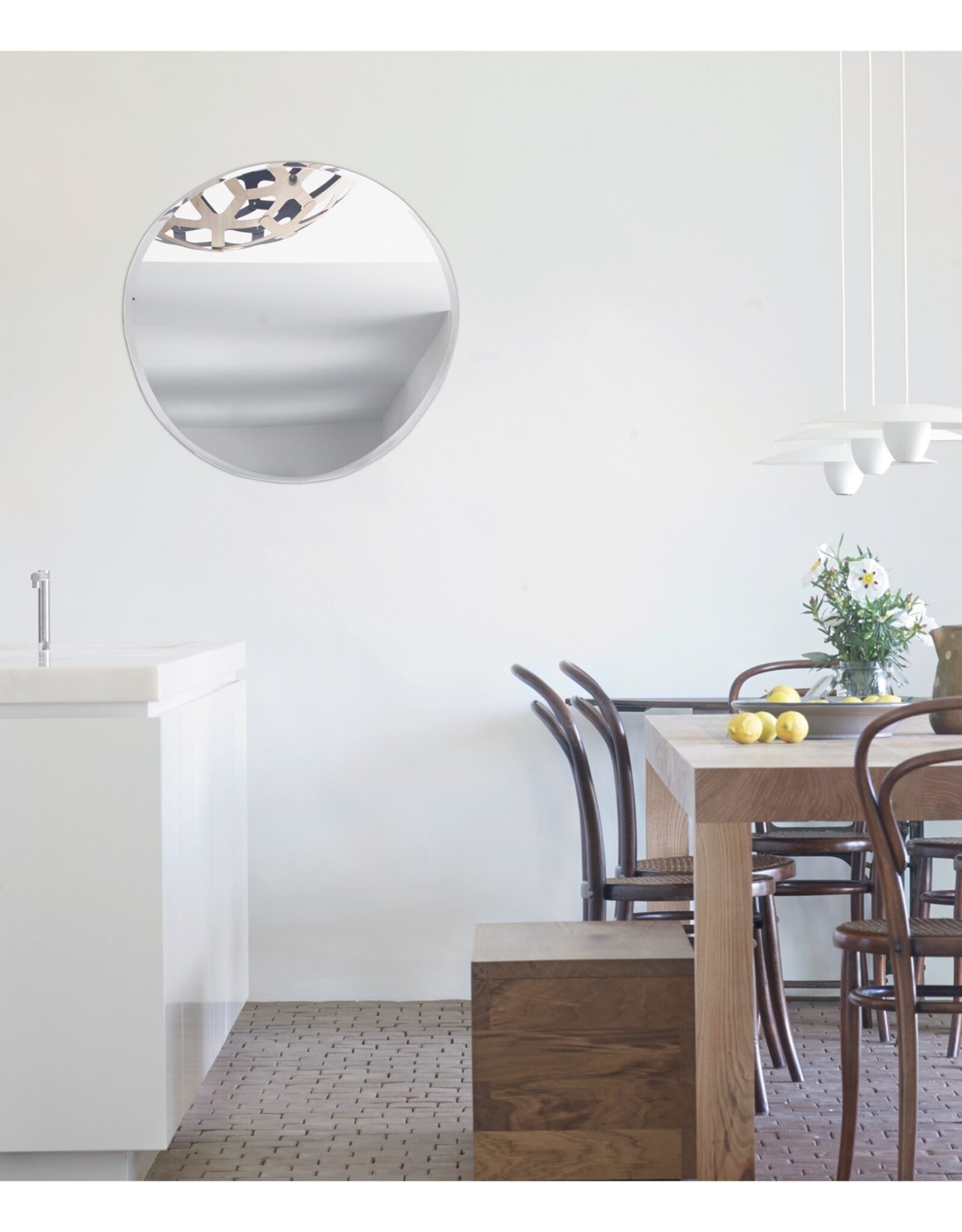 M Nuance Miroir extra plat biseauté rond - Forme aléatoire 67.5 X 70 cm