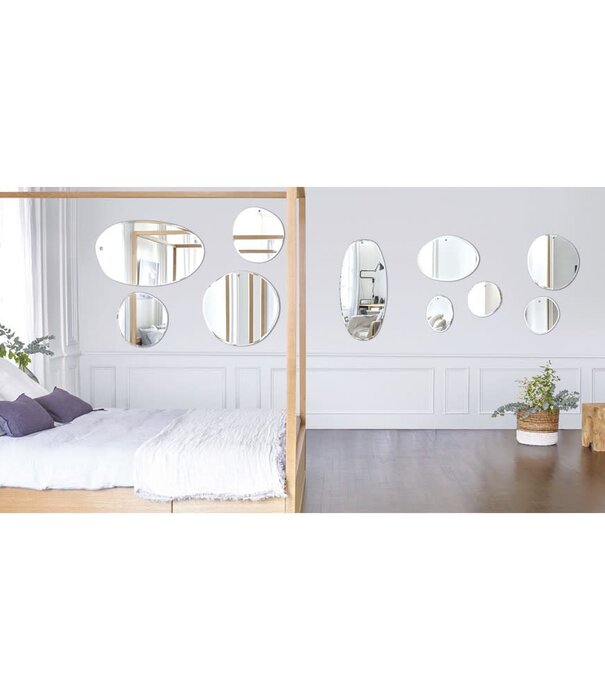 M Nuance Miroir extra plat biseauté rond - Forme aléatoire 55X40 cm