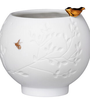 RADER - Photophore  porcelaine - Oiseau doré
