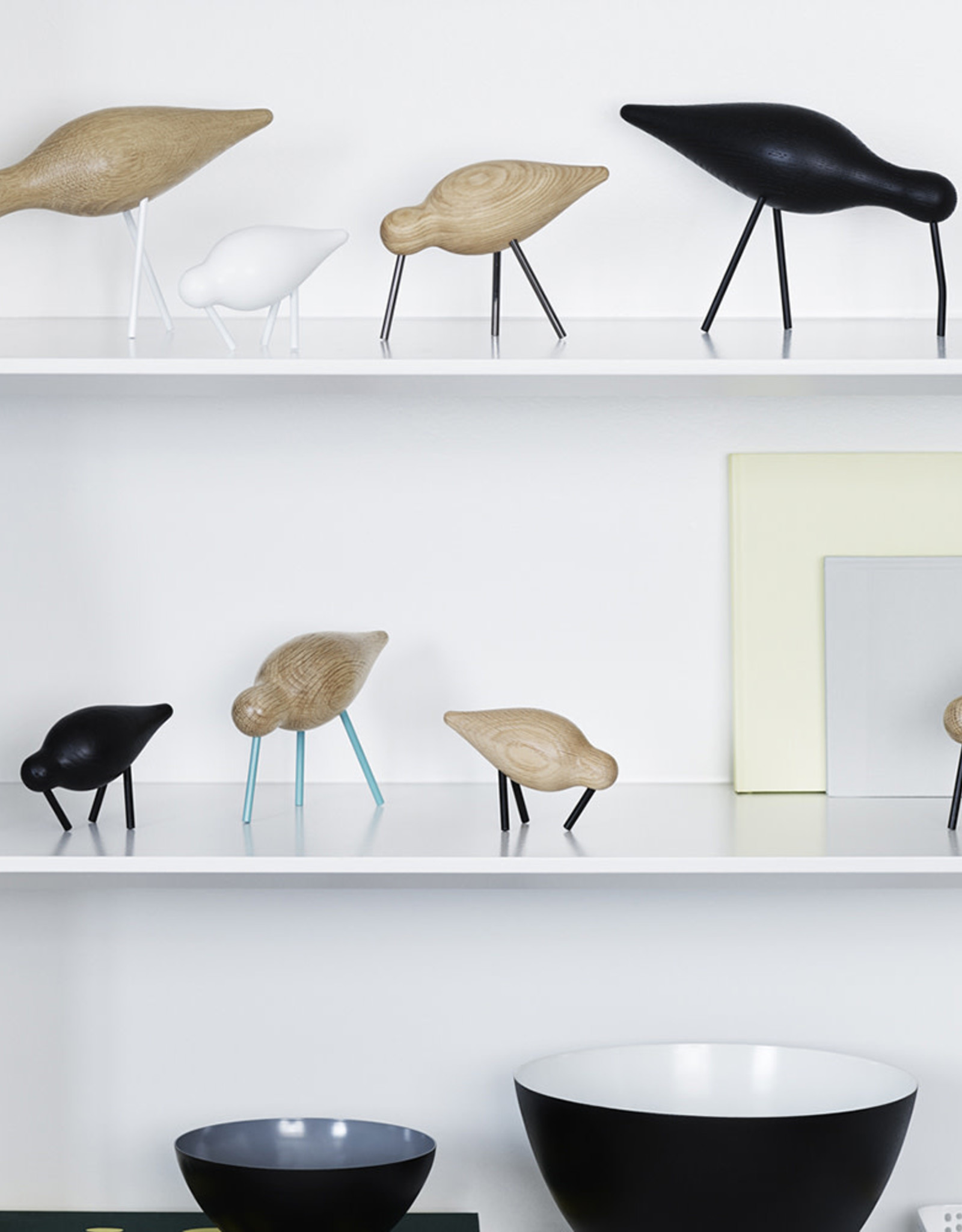 Normann Copenhagen Shorebird S  Noir - Oiseau en bois design