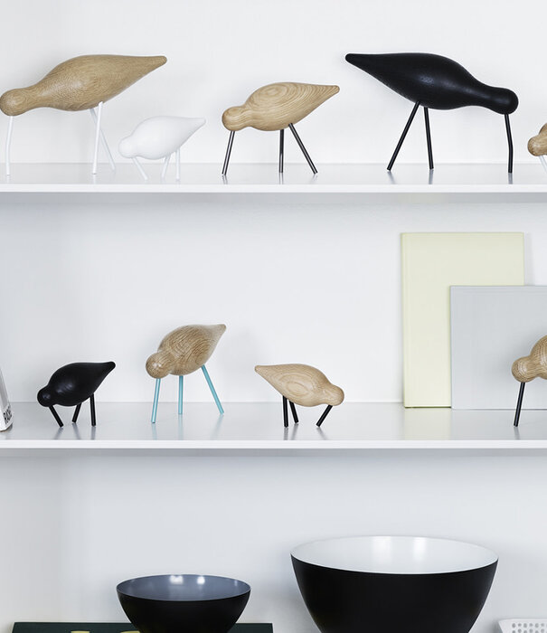 Normann Copenhagen Shorebird S  Noir - Oiseau en bois design