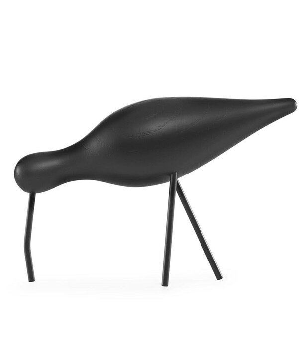 Normann Copenhagen Décoration Oiseau Noir Shorebird L  Chêne massif