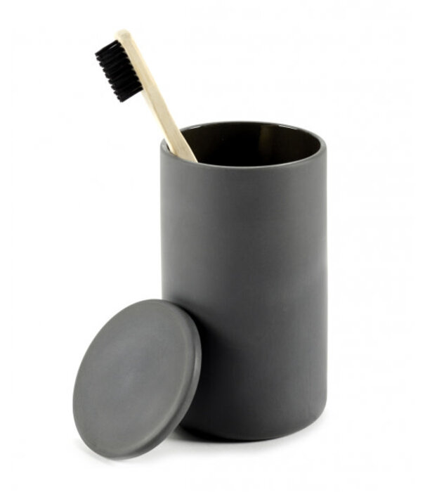 Serax Boite avec Couvercle Rond L Gris Fonce Cose
