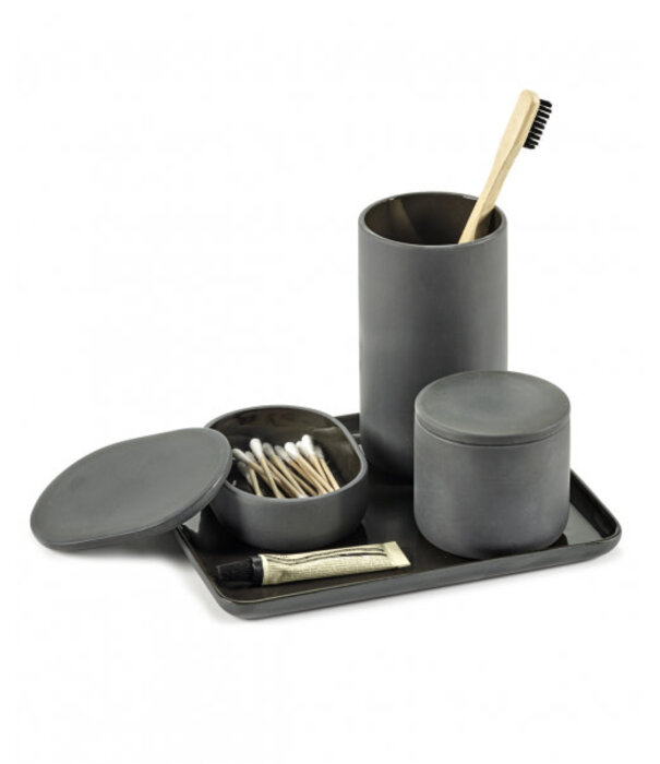 Serax Boite avec Couvercle Rond L Gris Fonce Cose