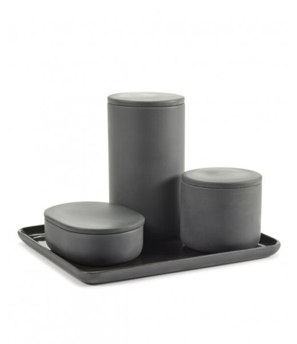 Serax Boite avec Couvercle Oval S Gris Foncé Cose