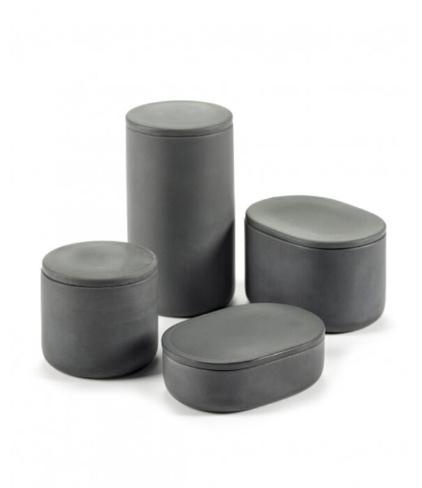 Serax Boite avec Couvercle Oval S Gris Foncé Cose