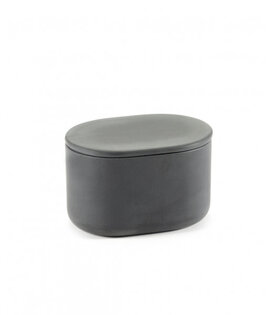 Boite avec Couvercle Oval L Gris Foncé Cose