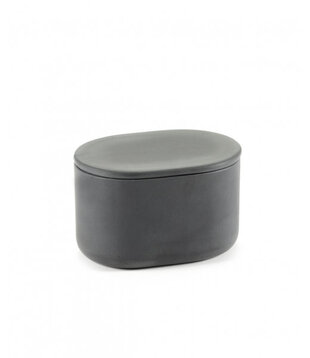 Boite avec Couvercle Oval L Gris Foncé Cose
