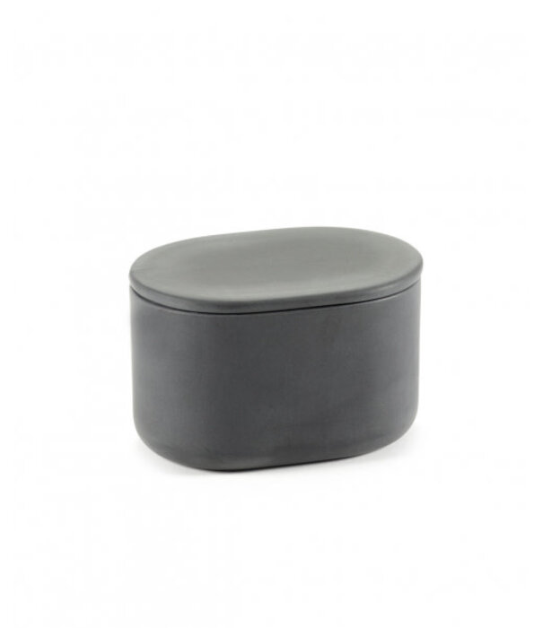 Serax Boite avec Couvercle Oval L Gris Foncé Cose