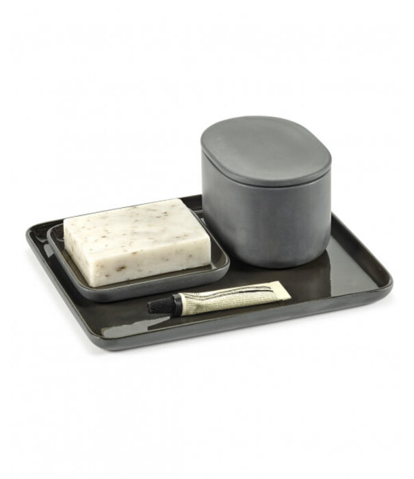 Serax Boite avec Couvercle Oval L Gris Foncé Cose