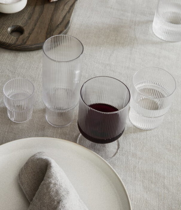 Ferm Living Petits verres Ripple transparents set de 4