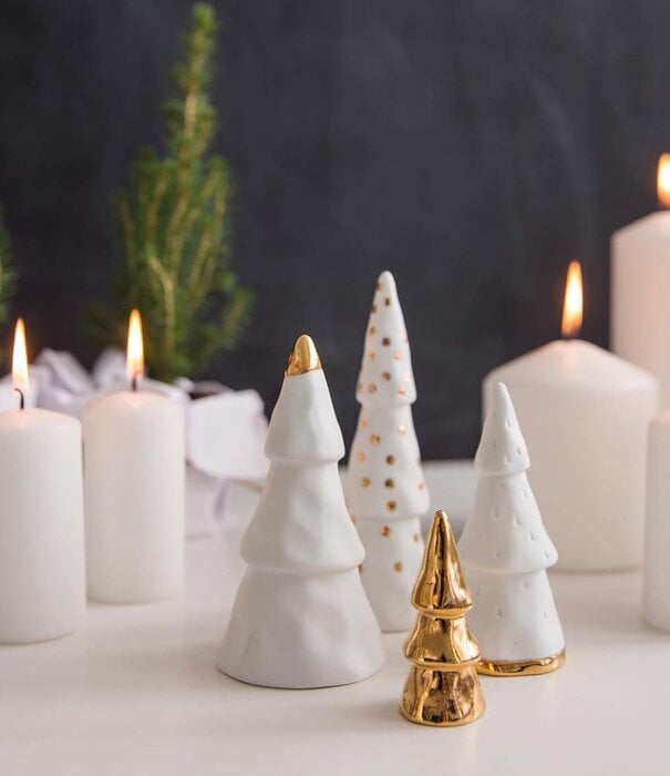 Rader Set de 4 sapins dorés