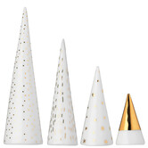Ensemble de 4 sapins en porcelaine
