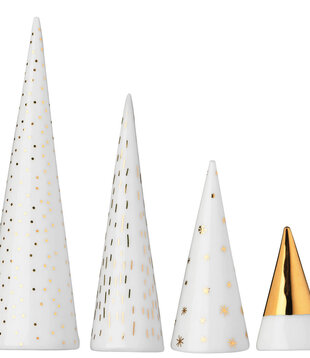 Ensemble de 4 sapins en porcelaine