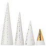 Ensemble de 4 sapins en porcelaine