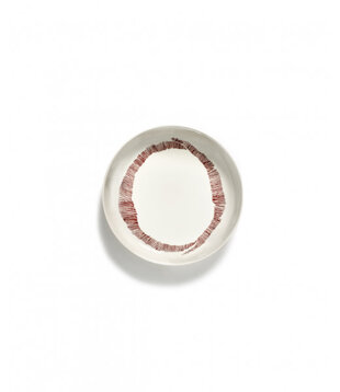 SERAX - Assiette creuse blanche - rayures rouges Feast