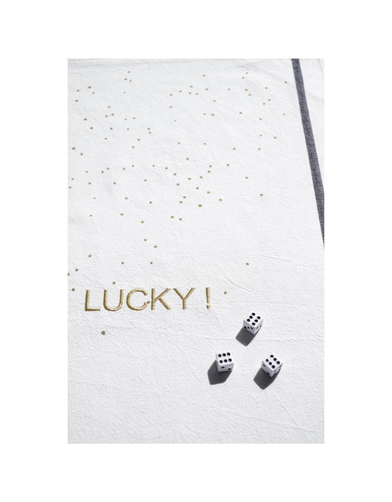 LA CERISE SUR LE GÂTEAU - Torchon Brodé Lucky Or