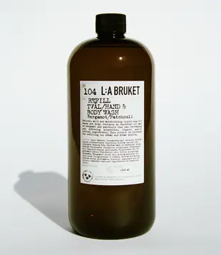 L:A BRUKET - N°104 Recharge nettoyant main et corp Bergamote / Patchouli