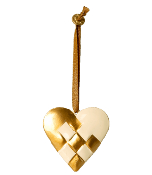 MAILEG - Ornement Coeur tressé - Doré