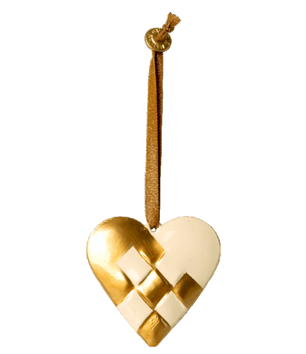 Maileg MAILEG - Ornement Coeur tressé - Doré