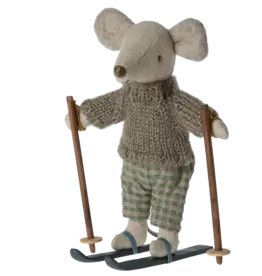 Maileg MAILEG -  Souris d'hiver avec set de ski, Grand Frère
