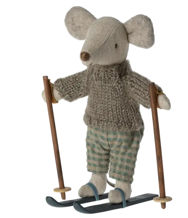 Maileg MAILEG -  Souris d'hiver avec set de ski, Grand Frère