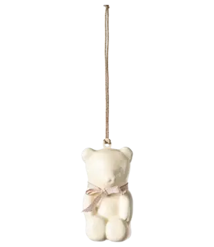 MAILEG -   Ornement ours  - Blanc Cassé/Rose