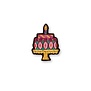 MACON & LESQUOY - Broche Gâteau d'Anniversaire