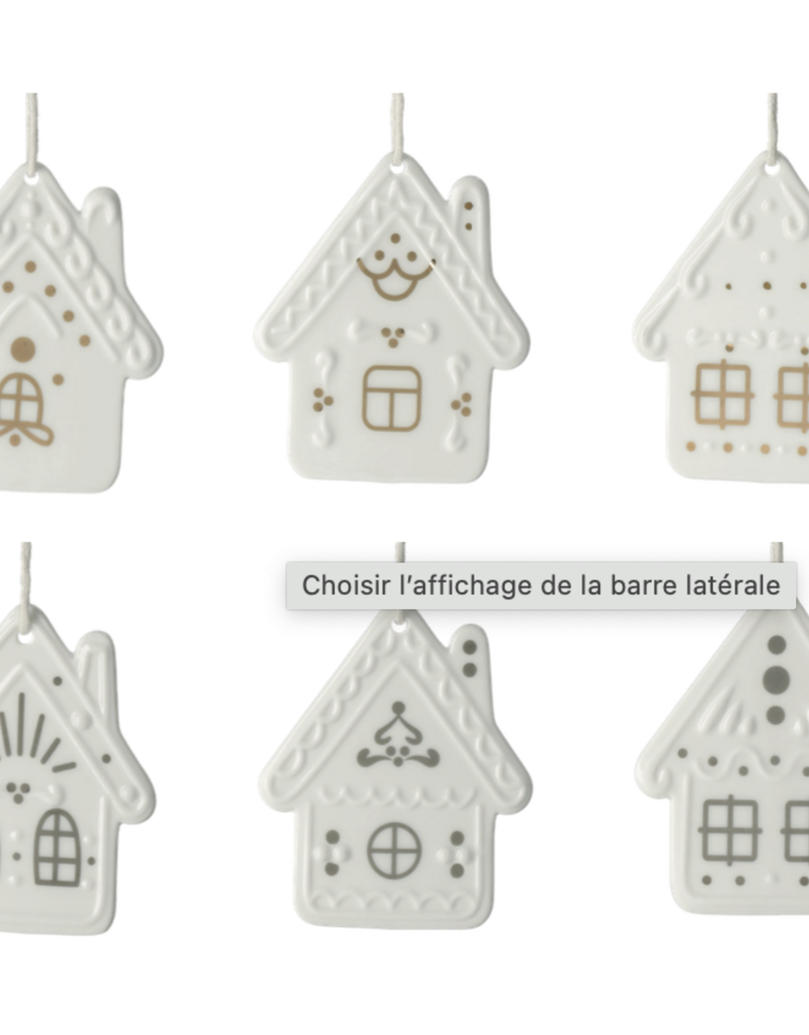 Rader Gingerbread House Hanger Dis- Play 36 Pcs 6 Desings A 6Pcs