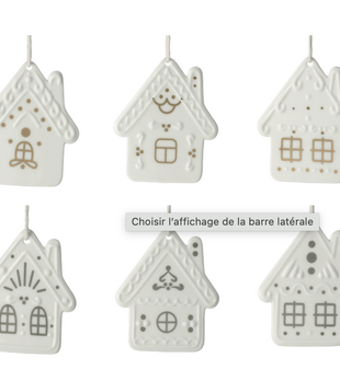 Gingerbread House Hanger Dis- Play 36 Pcs 6 Desings A 6Pcs