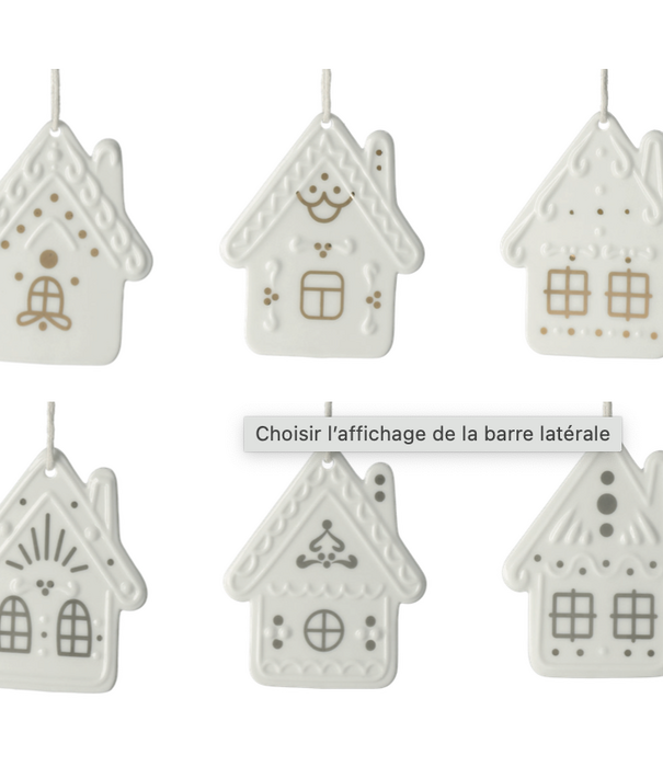 Rader Gingerbread House Hanger Dis- Play 36 Pcs 6 Desings A 6Pcs