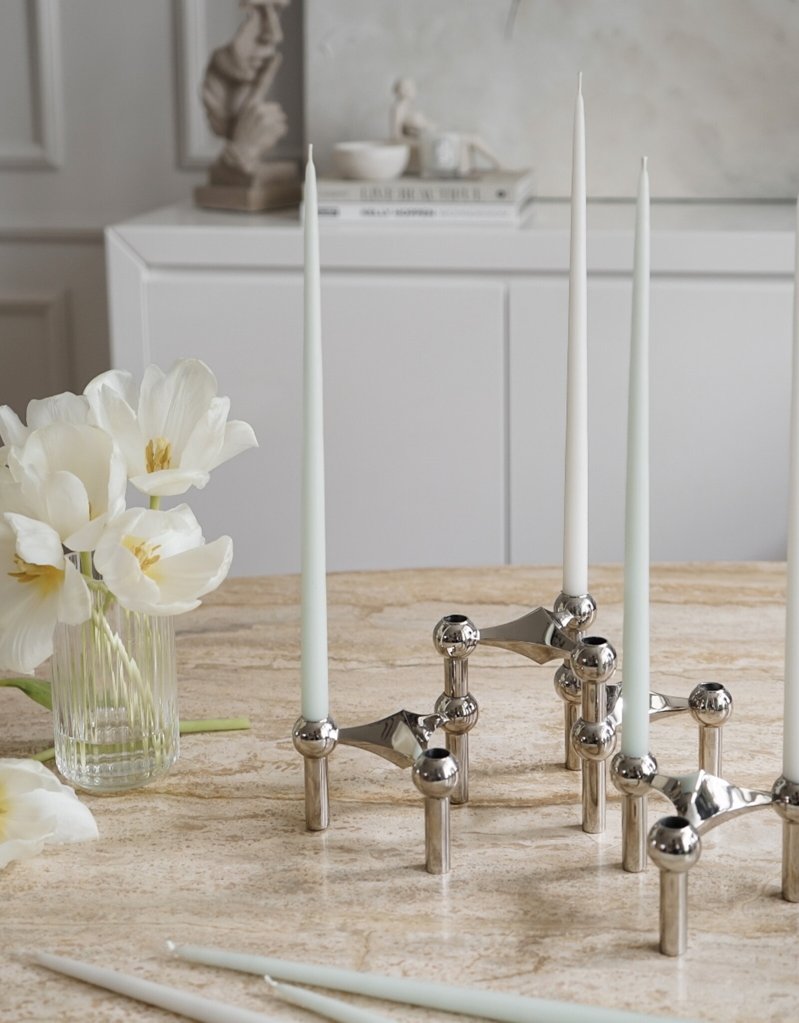 STOFF NAGEL STOFF NAGEL - Set de 3 Bougeoirs Nagel - Chrome