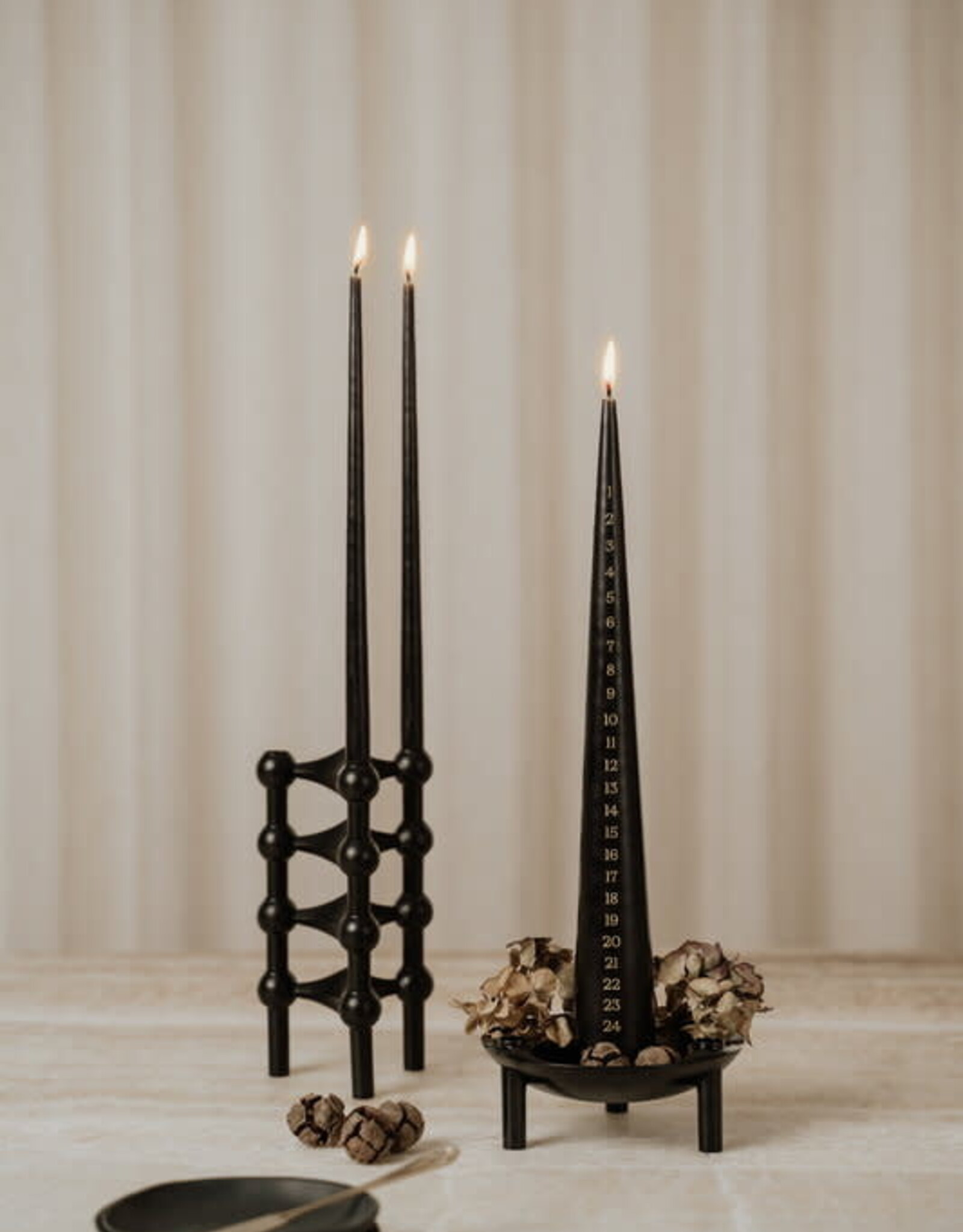 STOFF NAGEL STOFF NAGEL - Set de 3 Bougeoirs Nagel - Noir