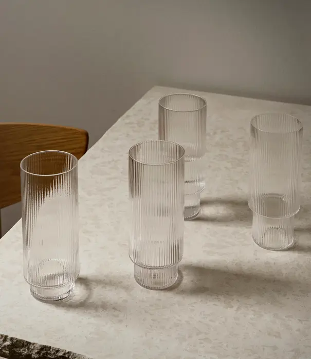 Ferm Living FERM LIVING - Verres haut Ripple (Set de 4)