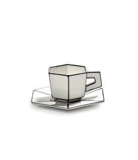Tasse À Expresso Avec Soucoupe Blanc - Noir Carte Blanche
