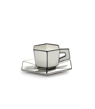 Tasse À Expresso Avec Soucoupe Blanc - Noir Carte Blanche