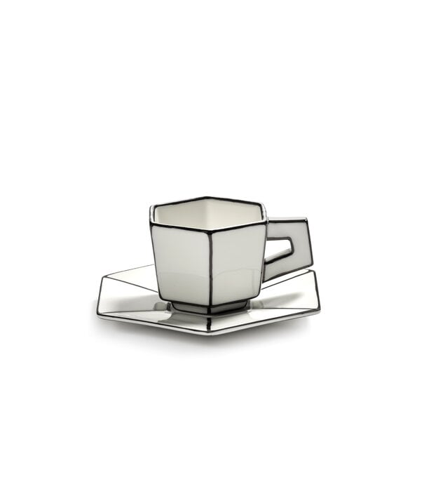 Serax Tasse À Expresso Avec Soucoupe Blanc - Noir Carte Blanche