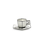 Tasse À Expresso Avec Soucoupe Blanc - Noir Carte Blanche