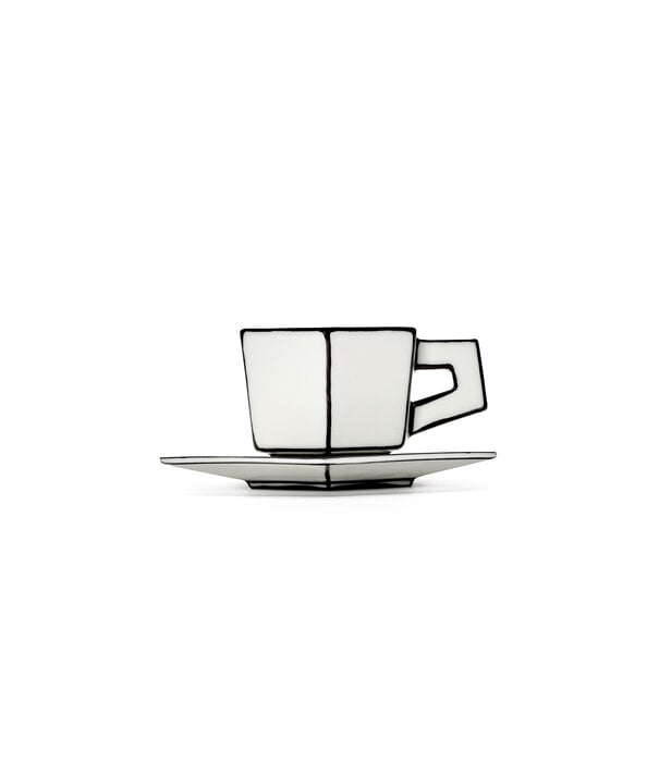 Serax Tasse À Expresso Avec Soucoupe Blanc - Noir Carte Blanche