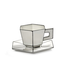 Tasse À Cappuccino Avec Soucoupe Blanc - Noir Carte Blanche