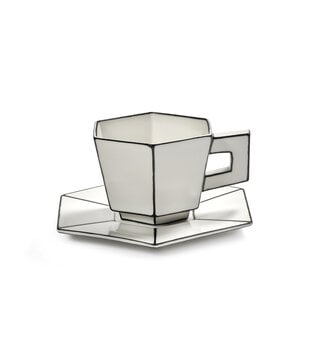 Tasse À Cappuccino Avec Soucoupe Blanc - Noir Carte Blanche