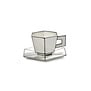 Tasse À Cappuccino Avec Soucoupe Blanc - Noir Carte Blanche