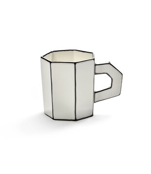 Tasse À Thé Blanc - Noir Carte Blanche