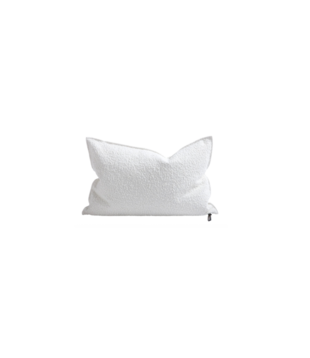 Coussin Vice Versa - Toile Wooly Blanc 30x50