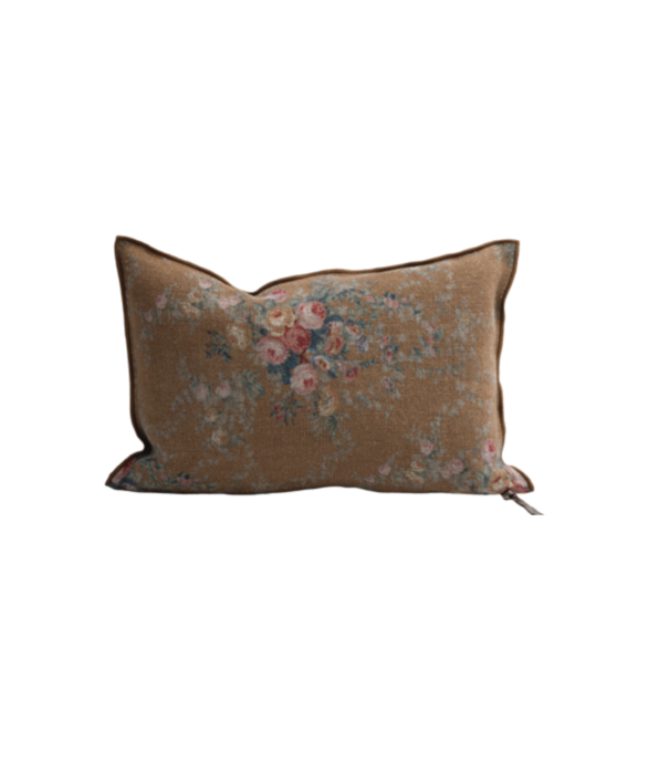 Maison de Vacances Coussin Lin Wabi Sabi Imprimé - Pompadour Havane 40 x 60