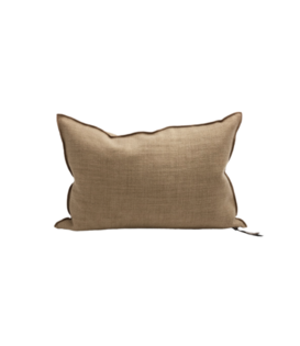 Coussin Vice Versa Toile de lin Vintage - Havane 40x60