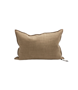 Coussin Vice Versa Toile de lin Vintage - Havane 40x60